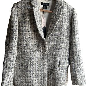 RACHEL ZOE Tweed Pattern White/Tan Pastel Blazer Size: S | US 4, NWT